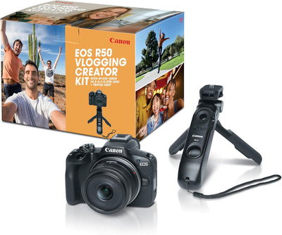 Canon 5811C109 EOS R50 Vlogging Creator Kit: RF-S10-18mm Lens, Tripod