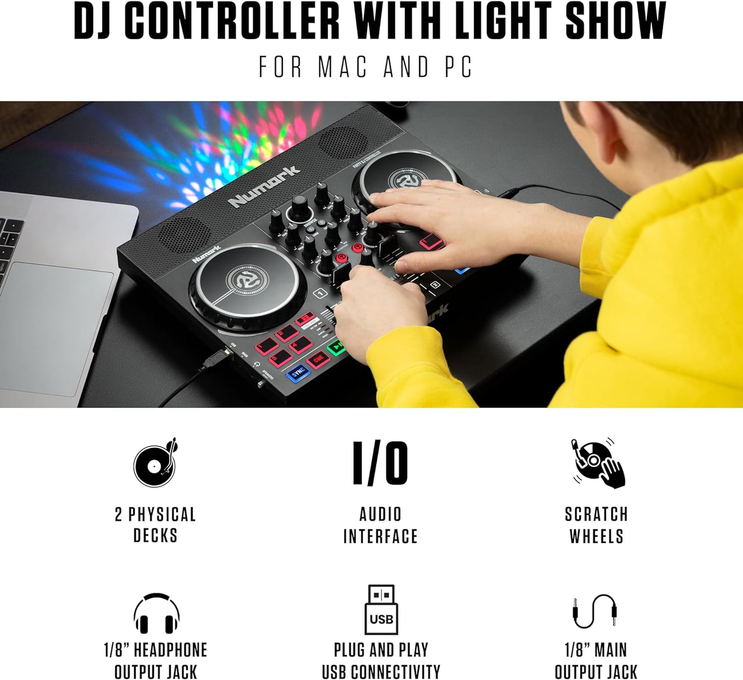 Numark Party Mix Live DJ Controller with Speakers & Lights