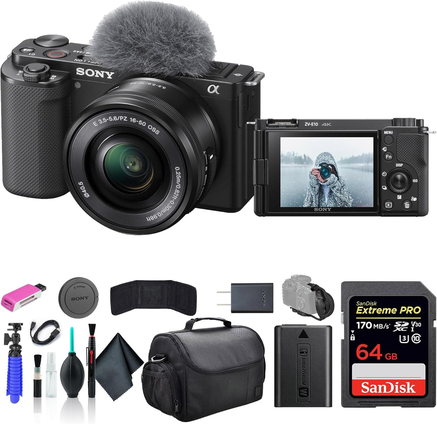 Sony ILCZV-E10L/B ZV-E10 Vlogging Camera Kit