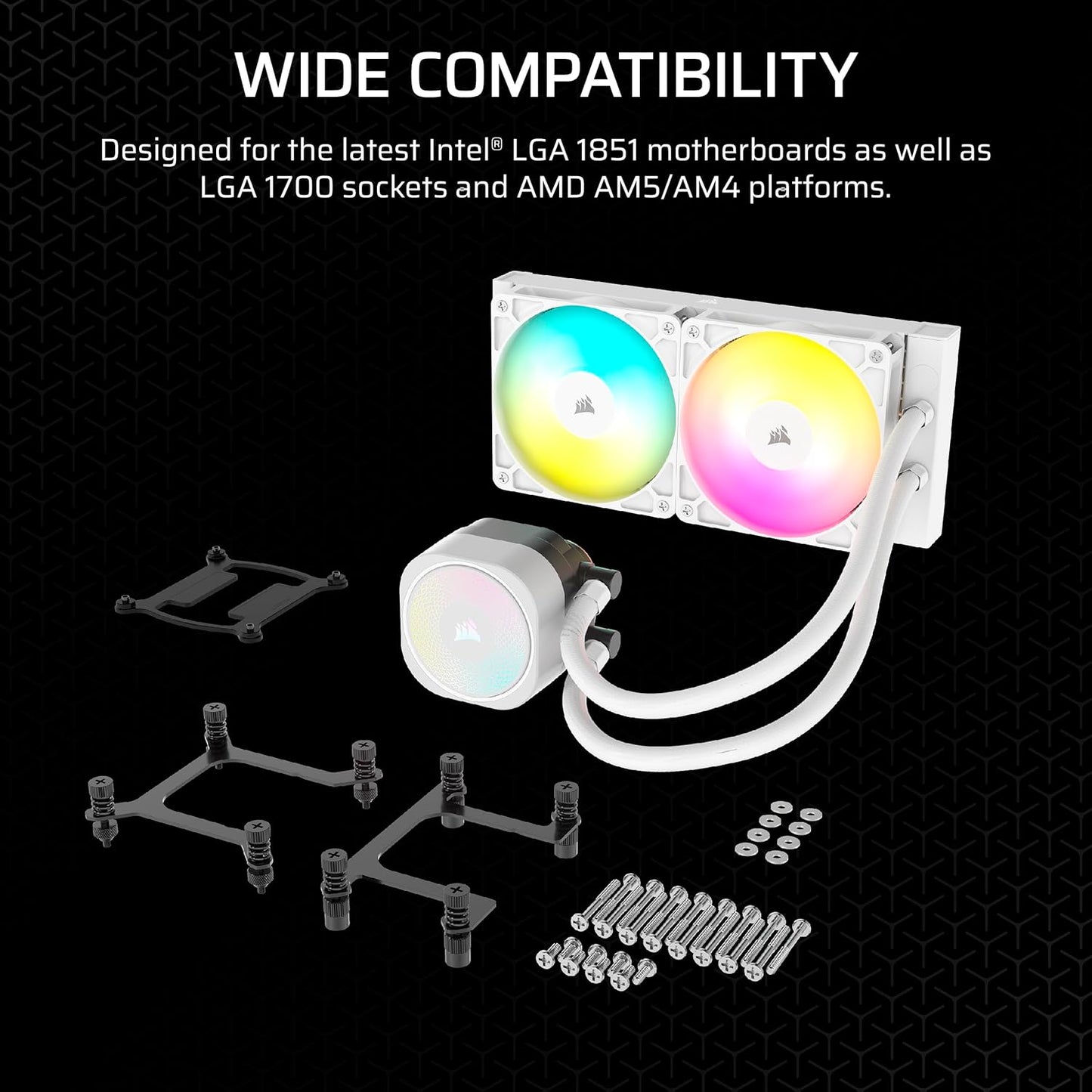 Corsair CW-9060094-WW Nautilus 240 RS ARGB Liquid CPU Cooler White
