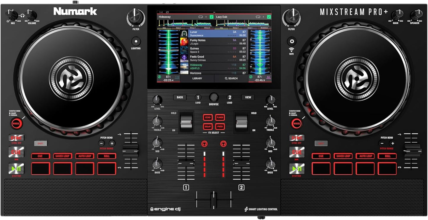Numark MIXSTREAMPRO+ Standalone DJ Controller with Speakers and Wi-Fi