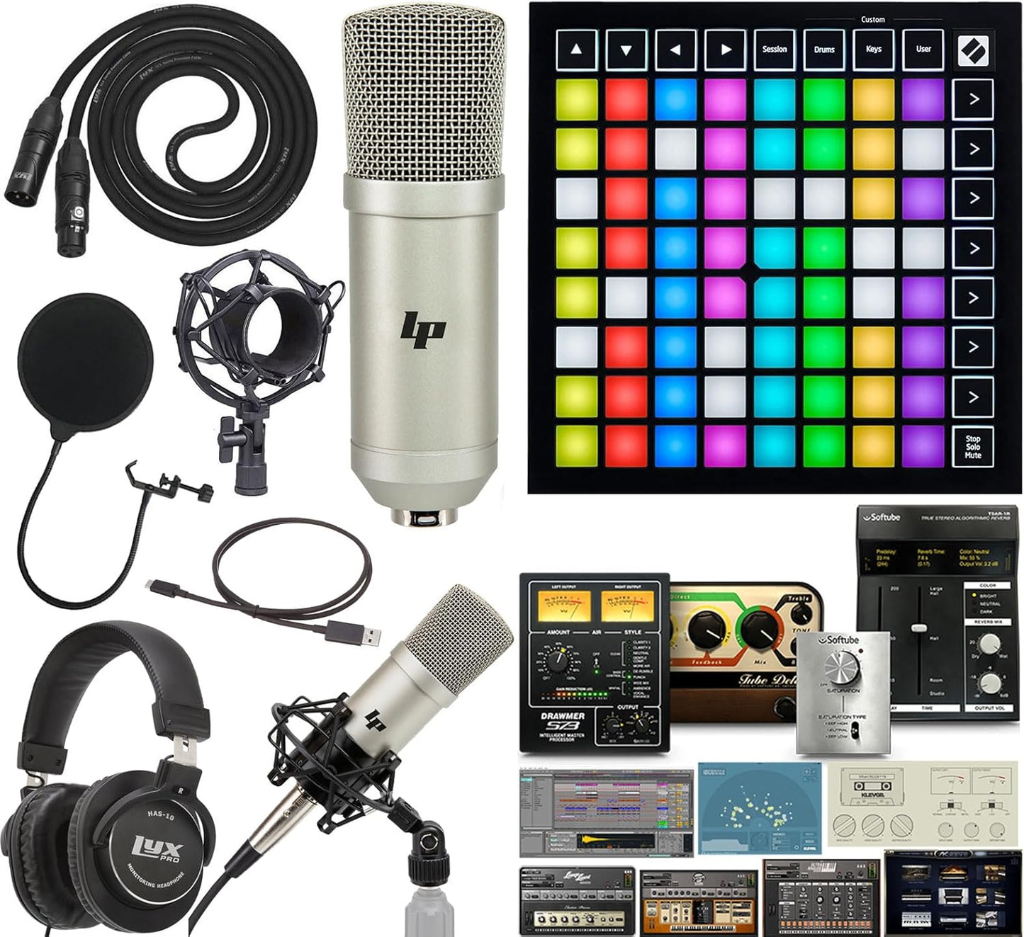 Novation Launchpad Mini MK3 RGB MIDI Controller Mic Bundle