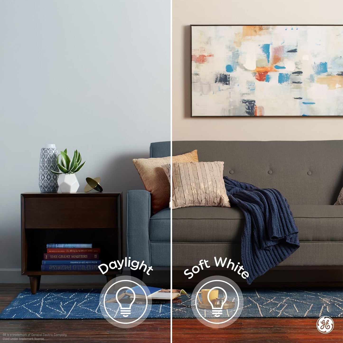 GE 24547 LED 60W Globe Light Bulbs 2-Pack