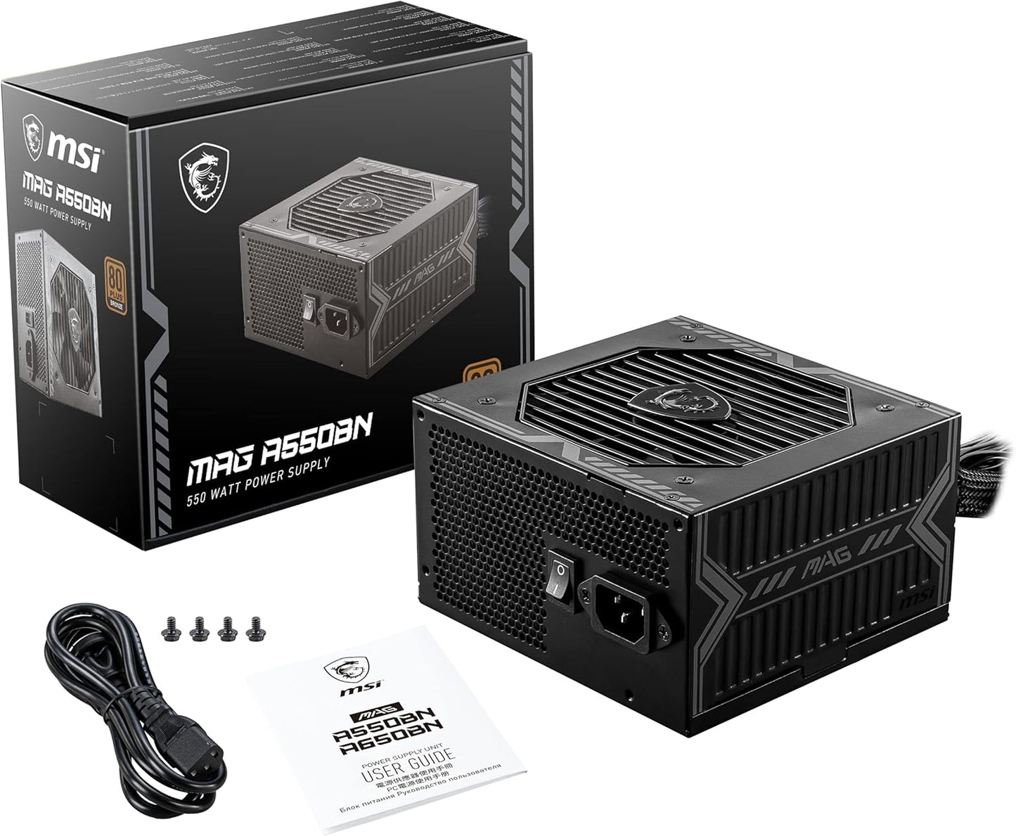 MSI 306-7ZP2A11-CE0 MAG A550BN Gaming Power Supply: 550W 80+ Bronze