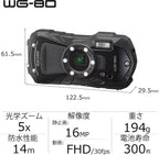 Pentax 3121 Ricoh WG-80 Waterproof Shockproof Digital Camera