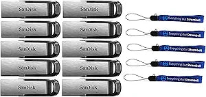 SanDisk 256GB_Ultra Flair_x10_Lan_x5 USB 3.0 Flash Drive 10-Pack with Lanyards