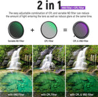 Neewer 72mm Variable ND/CPL Filter: True Colors, 2-in-1