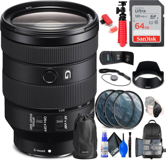 Sony FE 24-105mm f/4 G OSS Renewed Lens Bundle