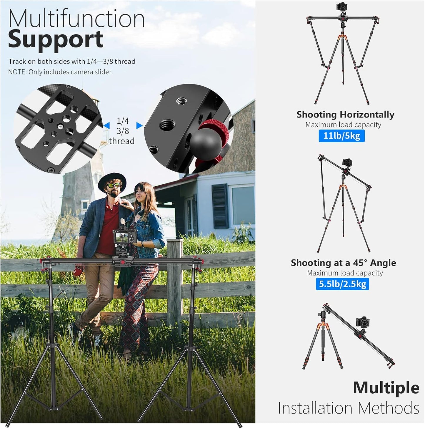 Neewer 10100621 39.4" Motorized Camera Slider - App Control