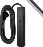 GE 62943 6-Outlet Surge Protector 20ft Braided Cord