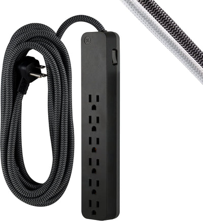 GE 62943 6-Outlet Surge Protector 20ft Braided Cord