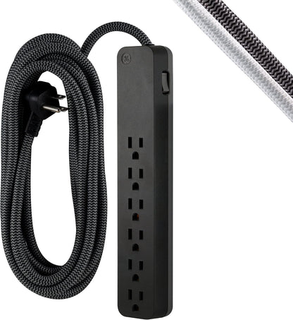 GE 62943 6-Outlet Surge Protector 20ft Braided Cord