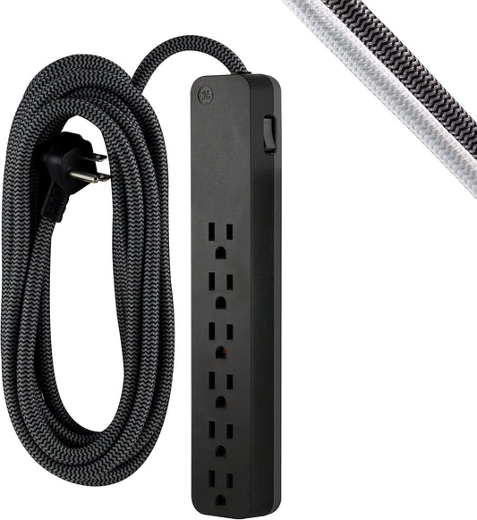GE 62943 6-Outlet Surge Protector 20ft Braided Cord