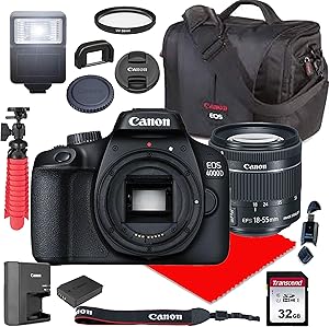 Canon EOS 4000D / Rebel T100 Camera 18-55mm Lens Bundle