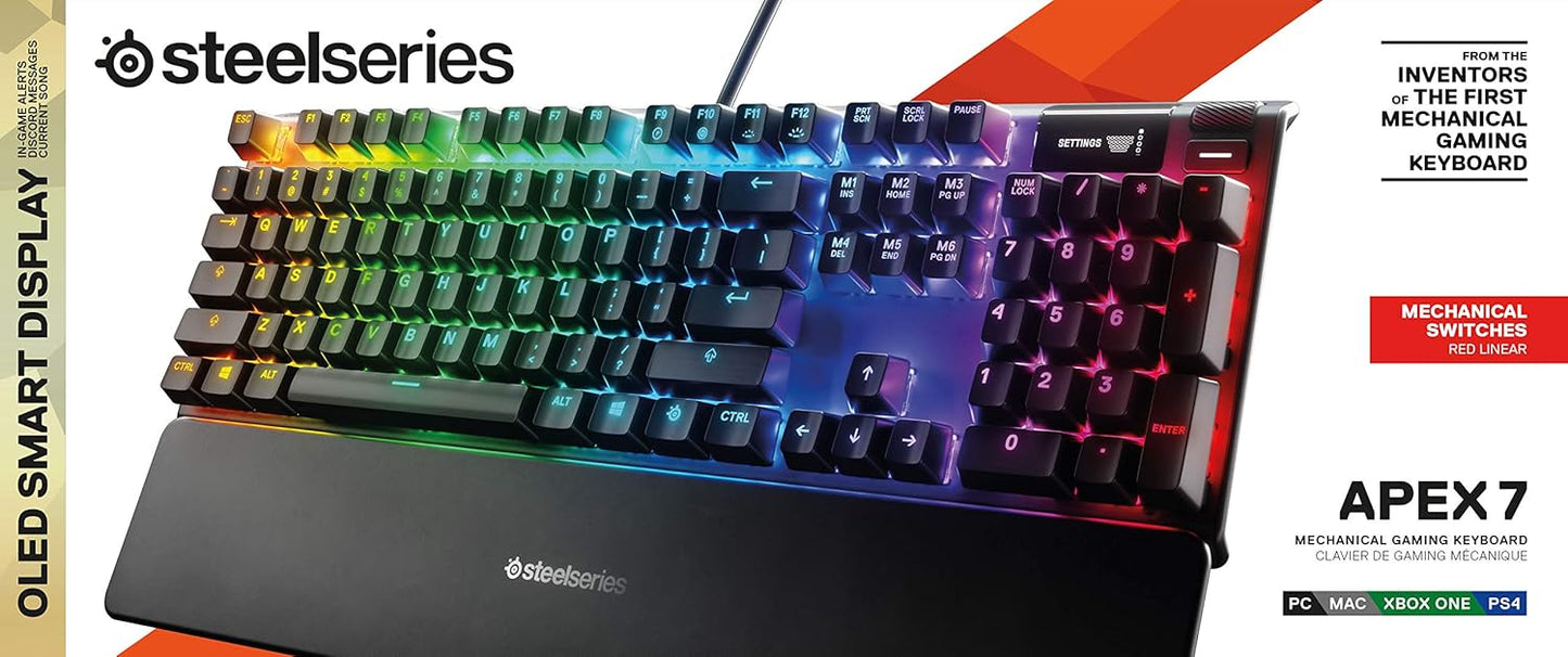 SteelSeries Apex 7 64623 Mechanical Gaming Keyboard Red Switch RGB