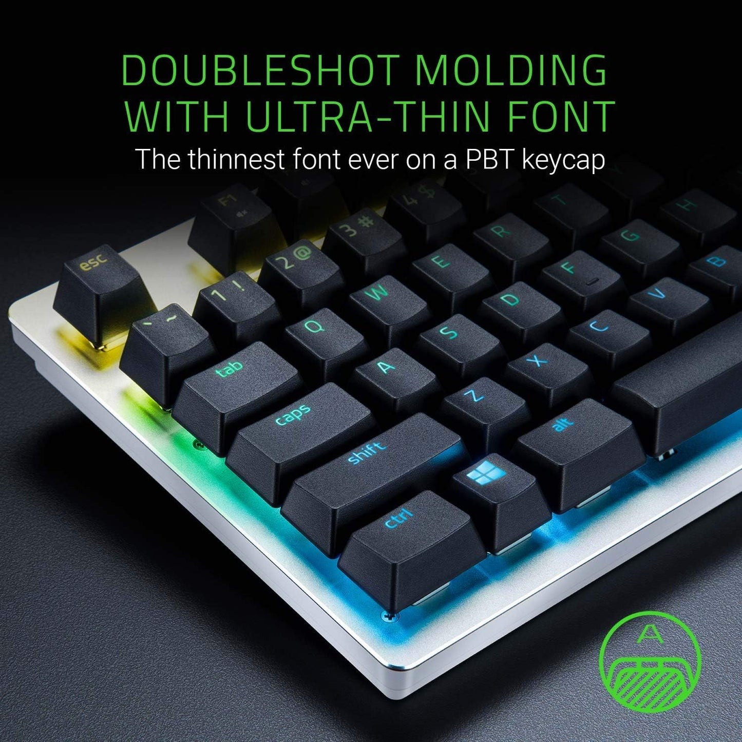 Razer RC21-01490200-R3M1 Doubleshot PBT Keycap Set - Mercury White