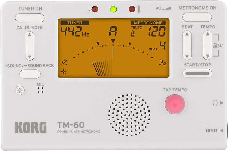 Korg TM60WH Tuner Metronome Combo White — main product image