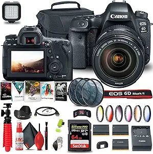 Canon 1897C009 EOS 6D Mark II DSLR with 24-105mm Lens (Renewed)