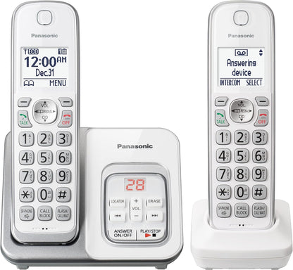 Panasonic KX-TGD632W DECT 6.0 Cordless Phone System 2-Handset