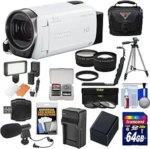 Canon Vixia HF R700 1080p HD Camcorder Bundle (White) — main product image