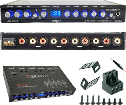 Gravity GR-EQ15 EQ15 5 Band Car Audio Equalizer 9V