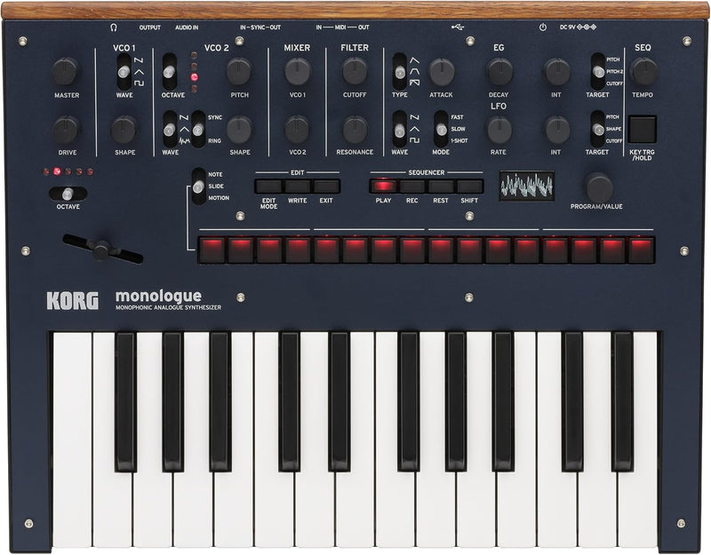 Korg MONOLOGUE-BL Monologue Monophonic Analog Synthesizer Dark Blue — main product image