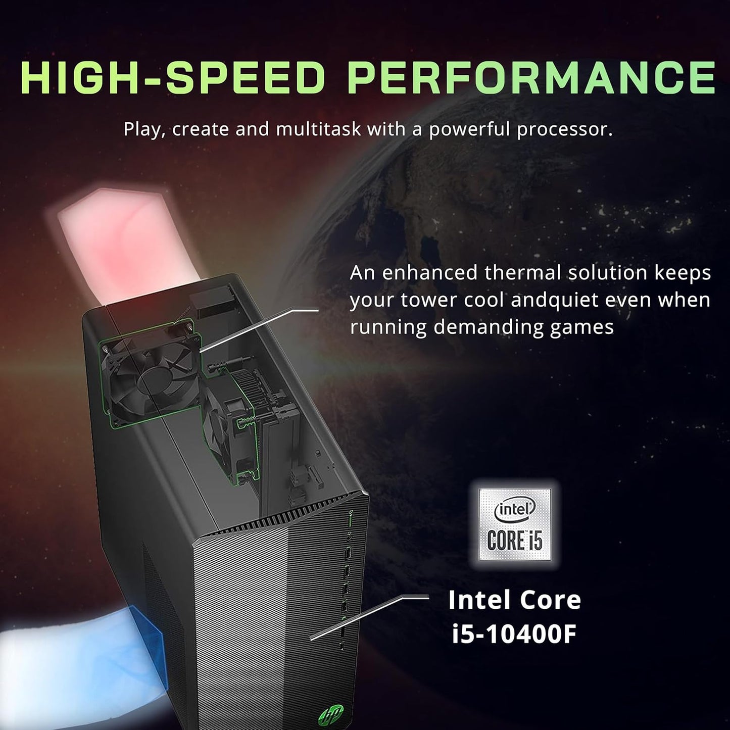 HP Pavilion Gaming Desktop RTX 3060, 32GB RAM