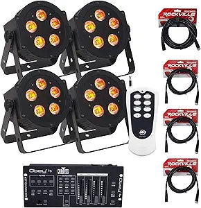 American DJ Hex Par Pak+OBEY4 PACK DMX Lighting System