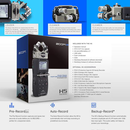 Zoom H5 Portable Recorder Kit with XY Mic Capsule