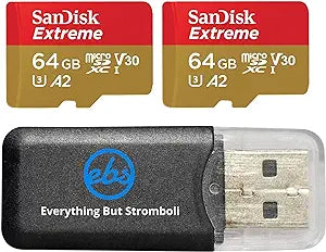 SanDisk 4351501104 64GB Extreme MicroSDXC Card - Two Pack