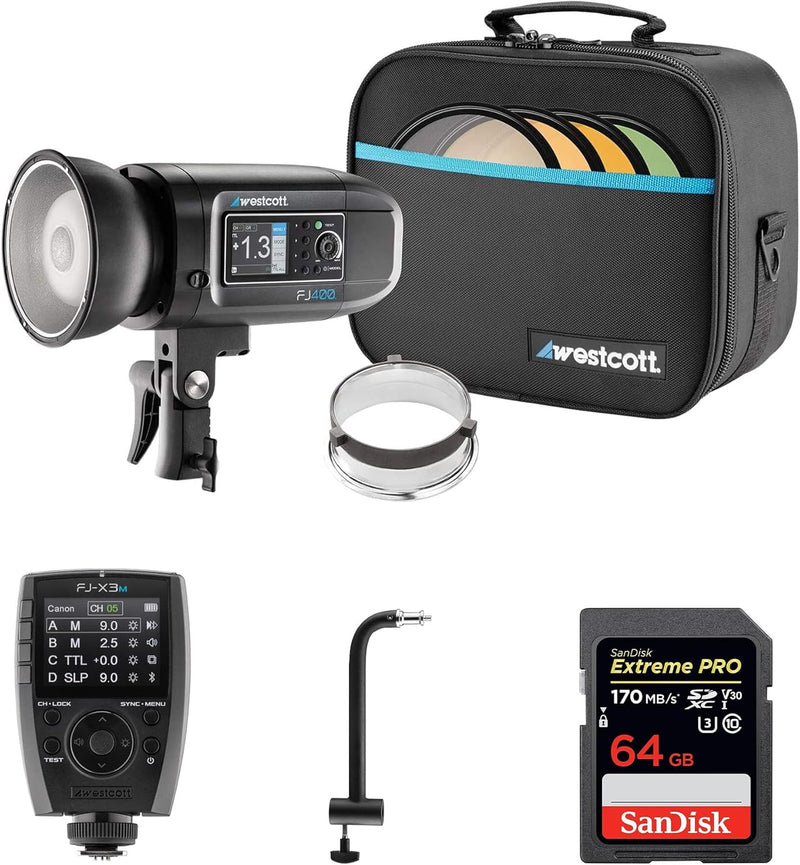 Westcott FJ400 400W Strobe Kit with Trigger, Arm, SD Card — main product image