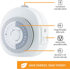 GE 15153 Heavy Duty Plug-in Timer - Grounded Outlet