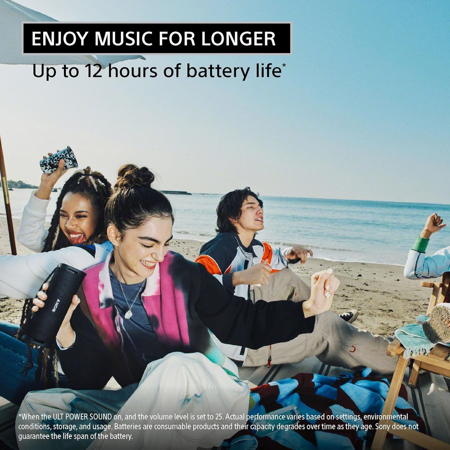 Sony SRSULT10B.UC ULT Field 1 Portable Waterproof Bluetooth Speaker