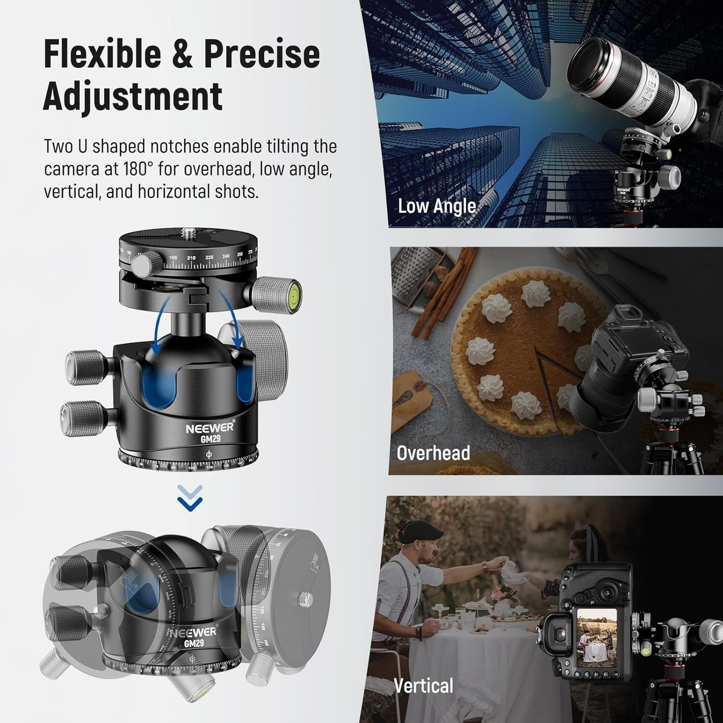Neewer GM29 Low Profile Ball Head Heavy Duty