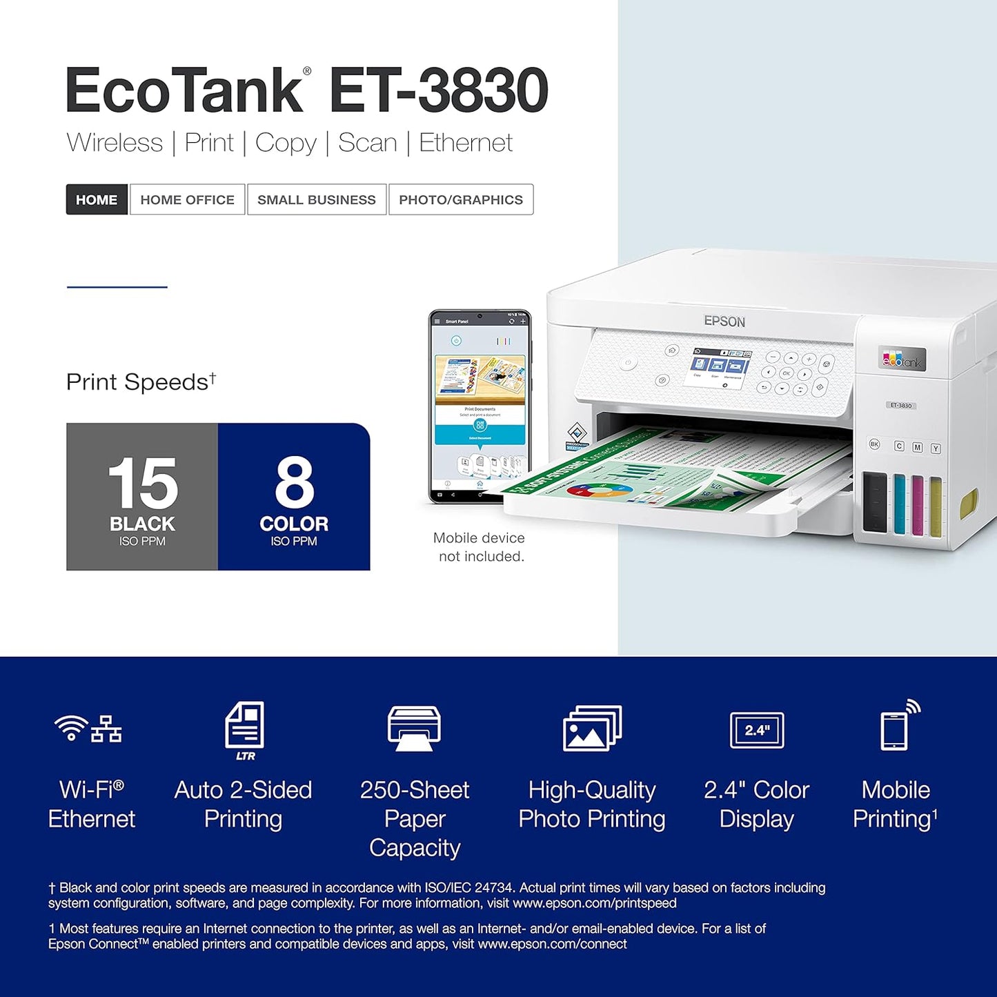 Epson ET-3830 EcoTank Wireless Color All-in-One Printer