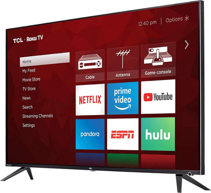 TCL 55R617 55-Inch 4K Roku Smart TV (Renewed)
