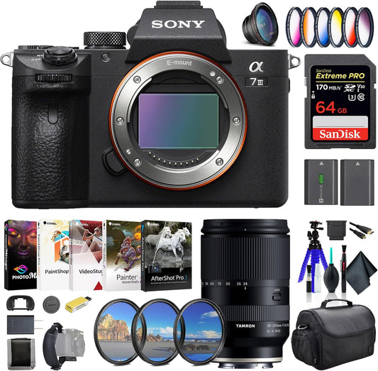 Sony ILCE7M3/B a7 III Mirrorless Camera with 28-200mm Lens Bundle