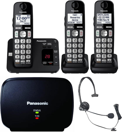 Panasonic KX-TGE433B - DECT 6.0 Cordless Phone - 3 Handsets