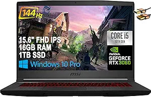 MSI GF65 Thin Gaming Laptop, i5 RTX3060, 16GB, 1TB SSD