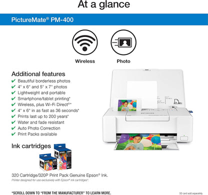 Epson PictureMate PM-400 Compact Wireless Photo Printer
