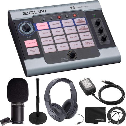 Zoom V3 K1 Vocal Processor Mic Headphones Bundle