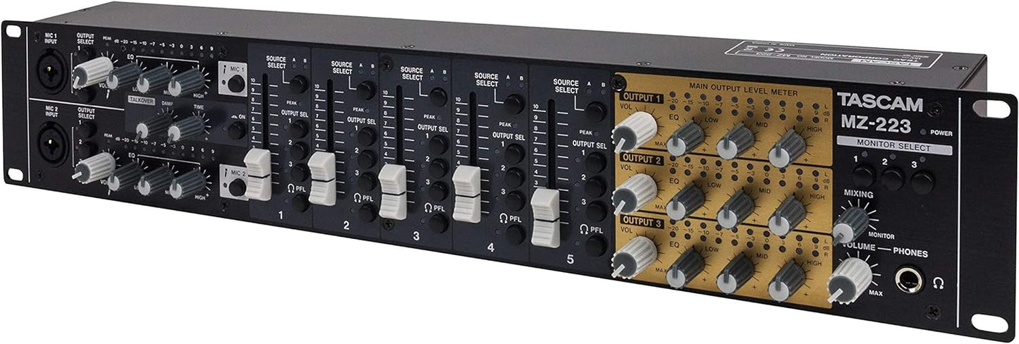 Tascam MZ-223 7-Channel 3-Zone Rackmount Audio Mixer