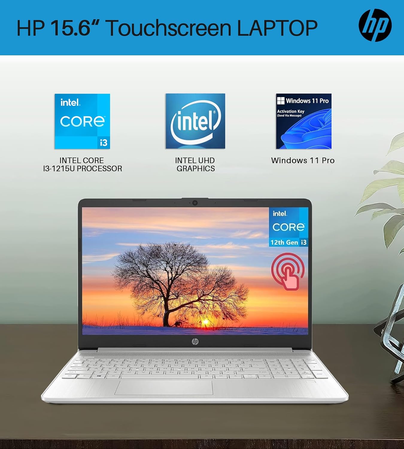 HP Laptop 2024 15.6" Touchscreen i3-1215U 1TB SSD Windows 11 Pro