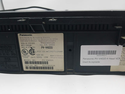 Panasonic PV-V4020 4-Head VCR - Classic Video Player