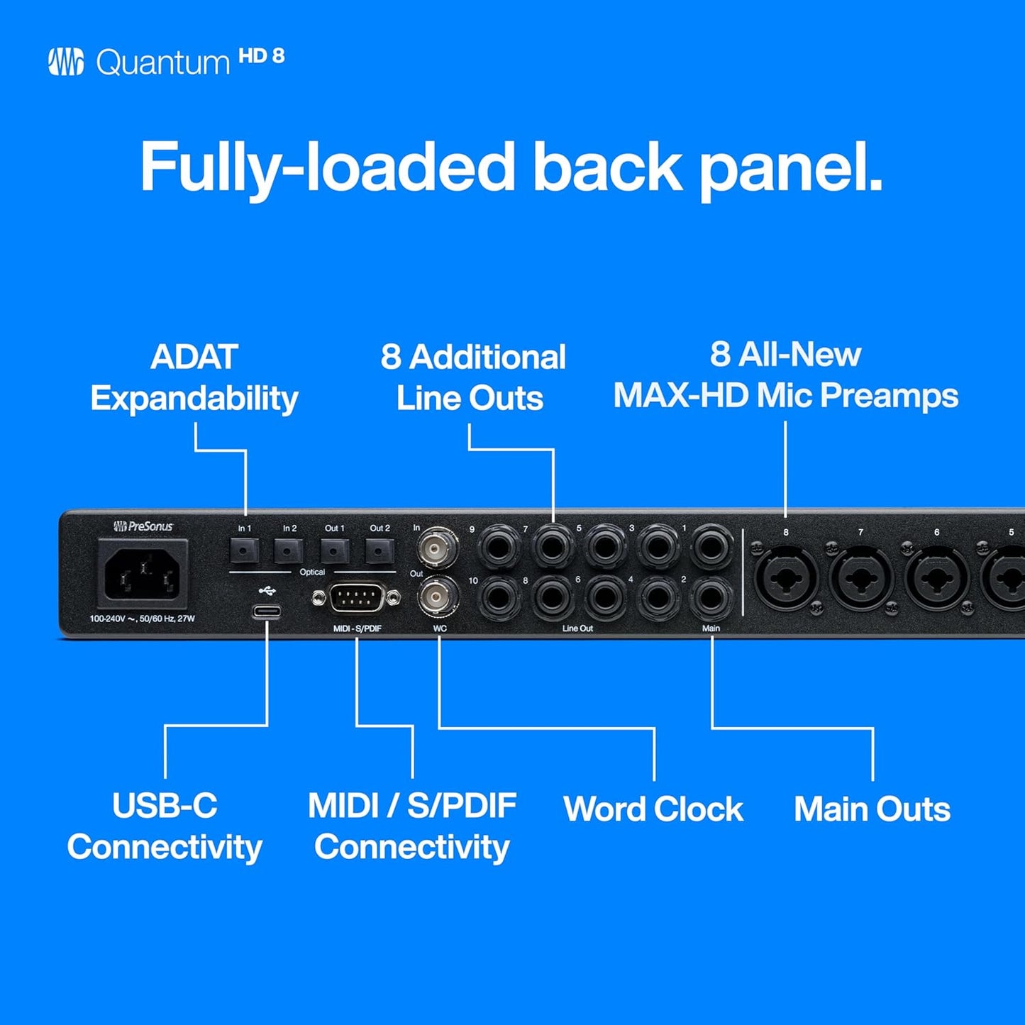 PreSonus Quantum HD8 USB-C Audio Interface Studio One