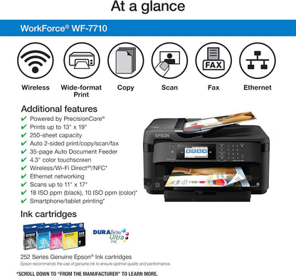 Epson C11CG36201 WorkForce WF-7710 Wireless Wide-Format Printer