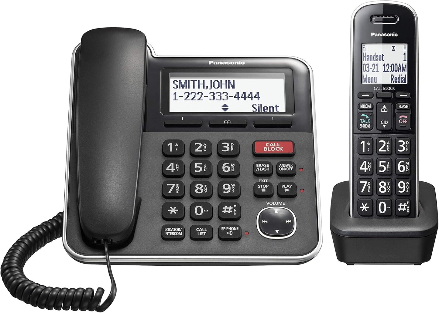 Panasonic KX-TGB850B Corded/Cordless Phone Answering Machine