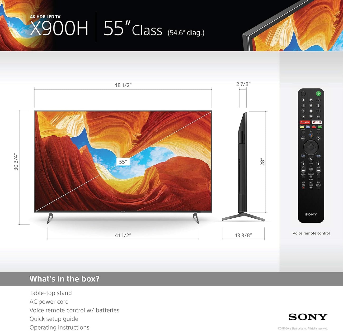 Sony XBR 55X900H 4K HDR Full Array LED Smart TV