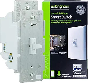 GE 47888 Enbrighten Z-Wave Plus Smart Light Switch 2-Pack