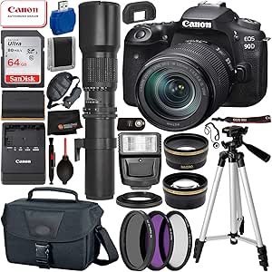 Canon EOS 90D DSLR Camera 18-135mm Lens Bundle